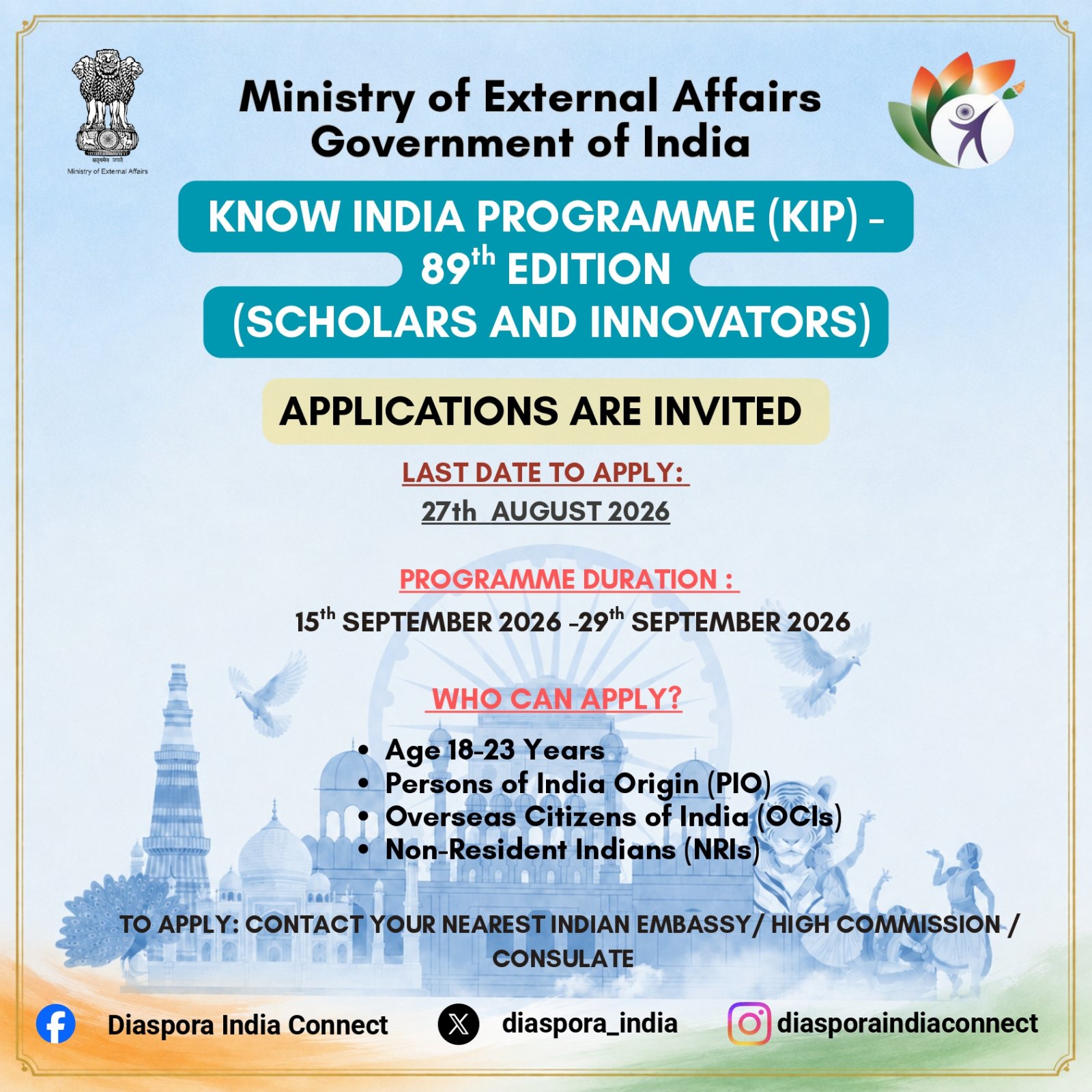 89th edition of the Know India Programme (KIP)