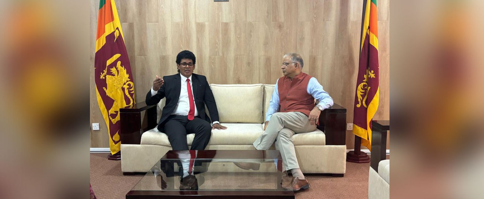 High Commissioner H.E. Santosh Jha met Hon. Minister of Trade, Commerce, Food Security & Cooperative development Wasantha Samarasinghe and congratulated him on his appointment